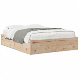 VidaXL Cadru de pat, 150x200 cm, lemn masiv de pin