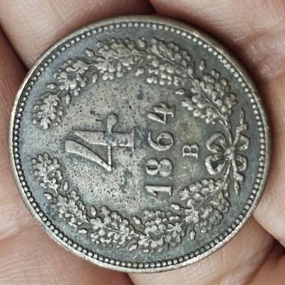 Austria 4 Kreuzer 1864 B foto