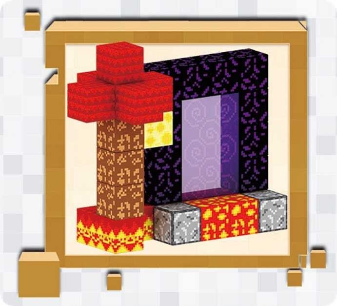 Set cuburi magnetice Minecraft Nether 36 piese