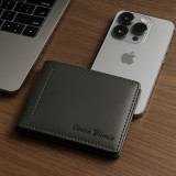 Portofel Barbati Elegant Din Piele Naturala, Corvo Bianco, 12x10x2,5 cm, Compatibil cu Buletin, Permis, Bacnote Romanesti
