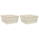 Set 2 Mese Gradina Gossi, Lemn Molid Tratata, 60x60x30 cm, Exterior, Modular