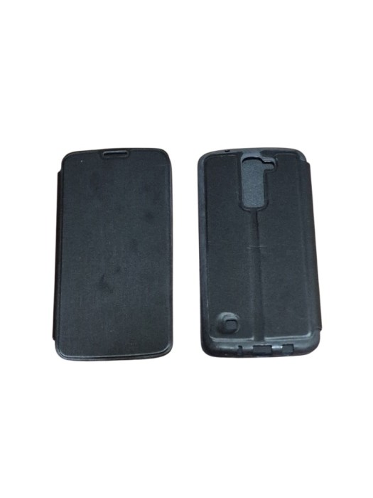 Husă Tip Carte Lenovo K7, Negru &ndash; Protecție 360&deg;, Material Textil + TPU, Elegantă și Practică