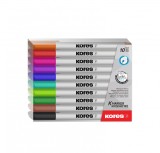 Set 10 Markere Whiteboard Kores, Non-Toxice, Miros Redus, Uscare Rapida, Varf 3mm, Culori Vibrante