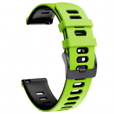 Curea din silicon compatibila cu Fossil Sport Smartwatch 43mm, Telescoape QR, 22mm, Emerald Green