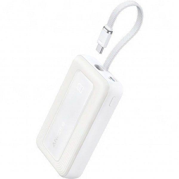 Baterie Externa Anker Zolo, 10000mAh, 30W, QC + PD, 1 x USB-A - 2 x USB-C, Alba A1688H21