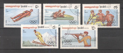 Cambodia 1983 Sport Olympic Winter Games Mi.517-21 used A.137 foto