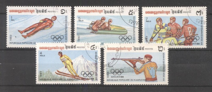 Cambodia 1983 Sport Olympic Winter Games Mi.517-21 used A.137