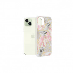 Husa Compatibila cu Apple iPhone 15 Plus - Techsuit Marble Series - Pink Hex