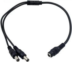 Spliter cablu alimentare cu mufa mama 5.5x2.1 mm la 2x tata 5.5x2.1 mm