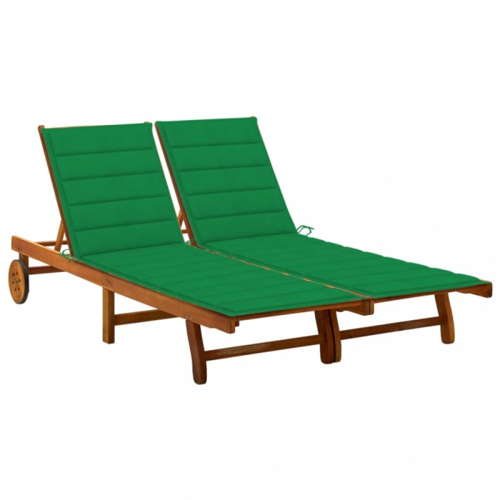 Gossi Șezlong de gradina cu perne, 2 persoane, lemn masiv acacia