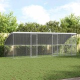vidaXL Cușcă pentru pui Argintiu 600 x 200 x 198.5 cm Oțel galvanizat
