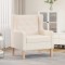 Fotoliu, alb crem, material textil - 2