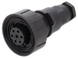 Conector circular mamă BULGIN PXV0745/S/07, 7 pini 5A 277V IP68/IP69K, 7-9mm