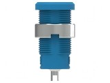 Conector banană 4mm soclu 25A 1kV albastră nichelat