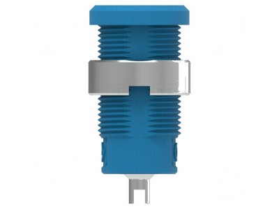 Conector banană 4mm soclu 25A 1kV albastră nichelat foto