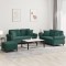 vidaXL Set canapea cu perne, 3 piese, verde inchis, catifea