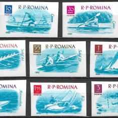 ROMÂNIA 1962 - LP 538 A - SPORTURI NAUTICE - SERIE NEDANTELATĂ MNH