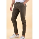 Pantaloni Selected Slim-Cooper Cord Covert Green, Maro