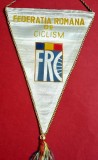 Fanion Sportiv (perioada comunista) - FEDERATIA de CICLISM din ROMANIA (dimensiuni 26X17 cm)