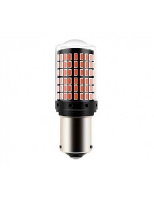 Led auto Canbus Portocaliu, PY21W, BAU15S, 144 SMD, 12V foto
