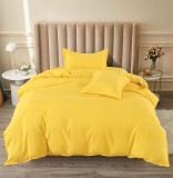 Cumpara ieftin Lenjerie De Pat Crespo Xc023, Bumbac, 4 Piese, Cu Elastic, Galben