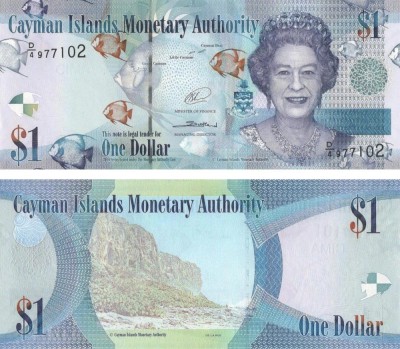 !!! CAYMAN ISLANDS - 1 DOLAR 2014 - P 38 d1 - UNC / PREFIX FOARTE RAR D/4 foto