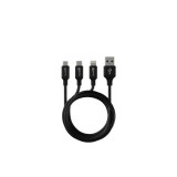 Cablu Date Si Incarcare 3 in 1 Lightning USB C Micro USB Negru