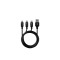 Cablu Date Si Incarcare 3 in 1 Lightning USB C Micro USB Negru