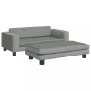 Pat pentru caini cu extensie, gri deschis, 100x50x30 cm catifea