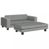 Cumpara ieftin Pat pentru caini cu extensie, gri deschis, 100x50x30 cm catifea
