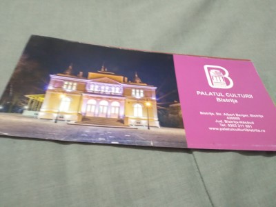 PLIANT/BROSURA PALATUL CULTURII BISTRITA foto