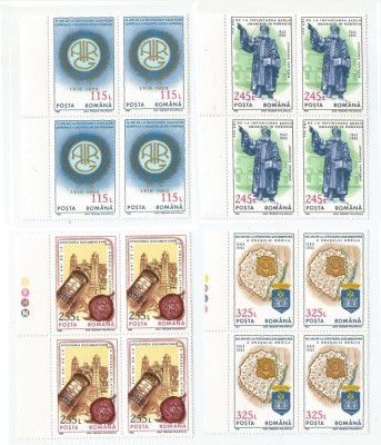 |Romania, LP 1330/1993, Aniversari - Evenimente, bloc 4, MNH foto