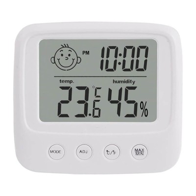 Termometru Higrometru de camera Edman RH-1, alarma, lumina fundal, baterii incluse, Alb foto