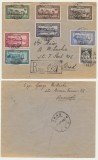 Romania 1928 serie 7 timbre Basarabia - 10 ani de la unire folosita pe plic recomandat