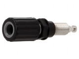 Conector banană 4mm soclu 36A 30VAC 60VDC &Oslash;6mm negru