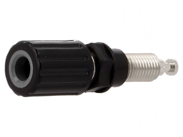 Conector banană 4mm soclu 36A 30VAC 60VDC &Oslash;6mm negru