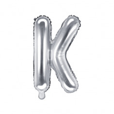 Balon folie metalizata litera K, Argintiu, 35cm