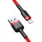 Baseus - Data Cable Cafule (CALKLF-A09) - USB to Lightning, Fast Charging, Q.C.3.0, 2.4A, 0.5m - Red