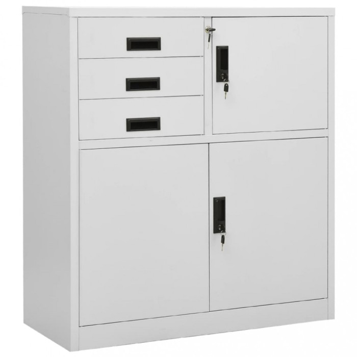 Gossi dulap de birou, gri deschis, 90x40x102 cm, otel