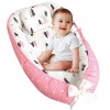 Cosulet Bebelusi pentru Dormit tip Baby Nest, cu Doua Fete, 0-24 Luni, 90x55cm, Husa Bumbac, Confort & Siguranta, Alb/Roz - Pink