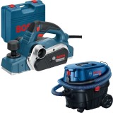 Bosch GHO 26-82 D + GAS 12-25 PL - Rindea electrica 710 W 82 mm valiza plastic + Aspirator umed-uscat 1250 W 200 mbar 25 l priza scule electrice