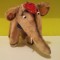 (X) Elefant de circ, jucarie vintage, din mohair, de colectie, Germania