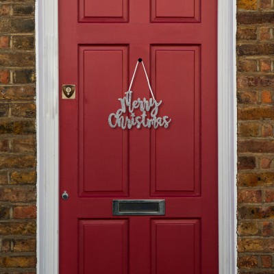 Decor de Craciun - &amp;quot;Merry Christmas&amp;quot; - 20 x 12 cm - argintiu Best CarHome foto