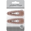 Set 2 Agrafe Par Top Choice 23804, 7.5cm, Maro cu Perle Roz, Metal &amp; ABS