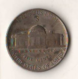 SV * SUA FIVE CENTS / 5 CENTI 1943 S * Președintele Jeferson * AUNC + patina, America de Nord, Nichel