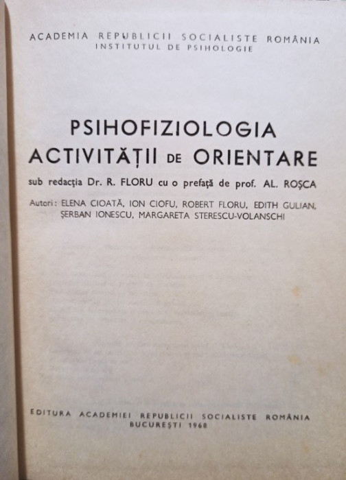 R. Floru - Psihofiziologia activitatii de orientare (1968)