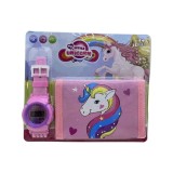 Set ceas electronic cu portofel unicorn