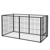 PawHut Parc pentru c&acirc;ini cu 6 panouri Reglabil Gard metalic pentru animale de companie cu cadru din oțel 82,5-150x79x81 cm Negru | Aosom Romania