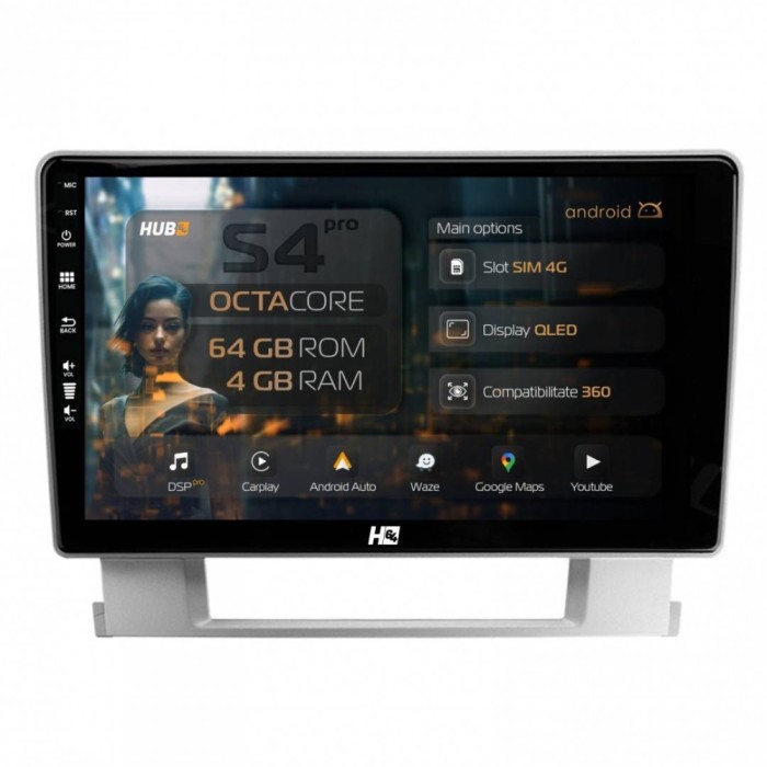 Navigatie Opel Astra J 4GB RAM Android 13 Octacore Slot Sim 4G DSP GPS Wi-FI Carplay Android Auto USB Bluetooth Waze Touchscreen 9 inch