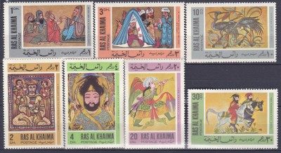 DB1 Pictura Araba Basme Povesti Ras al Khaima 7 v. MNH foto